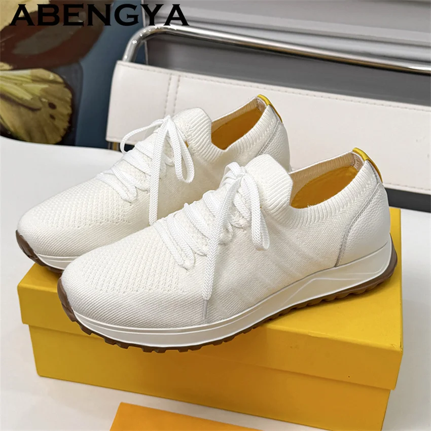 Men's Sneakers Running Walking Knit Shoes Fashion Casual High Quality Sport Athletic Gym Lightweight Casual Flat Shoes for Man