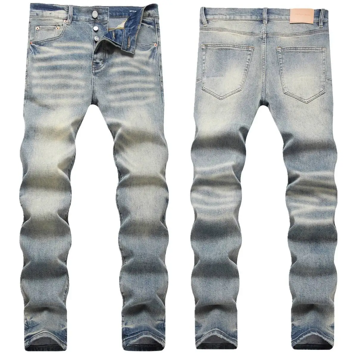 

PU High Retro Color Fashion Street Trend Slim Fit Men's Skinny Pants