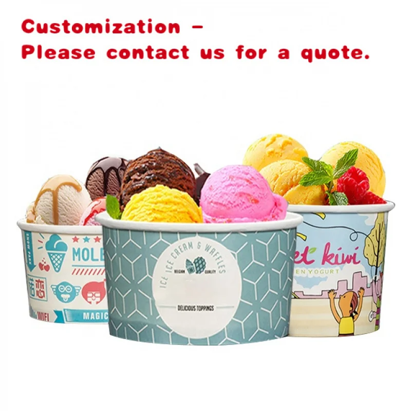 custom.LOKYO High Quality Disposable Paper Cup Beverages Desserts Shop Use