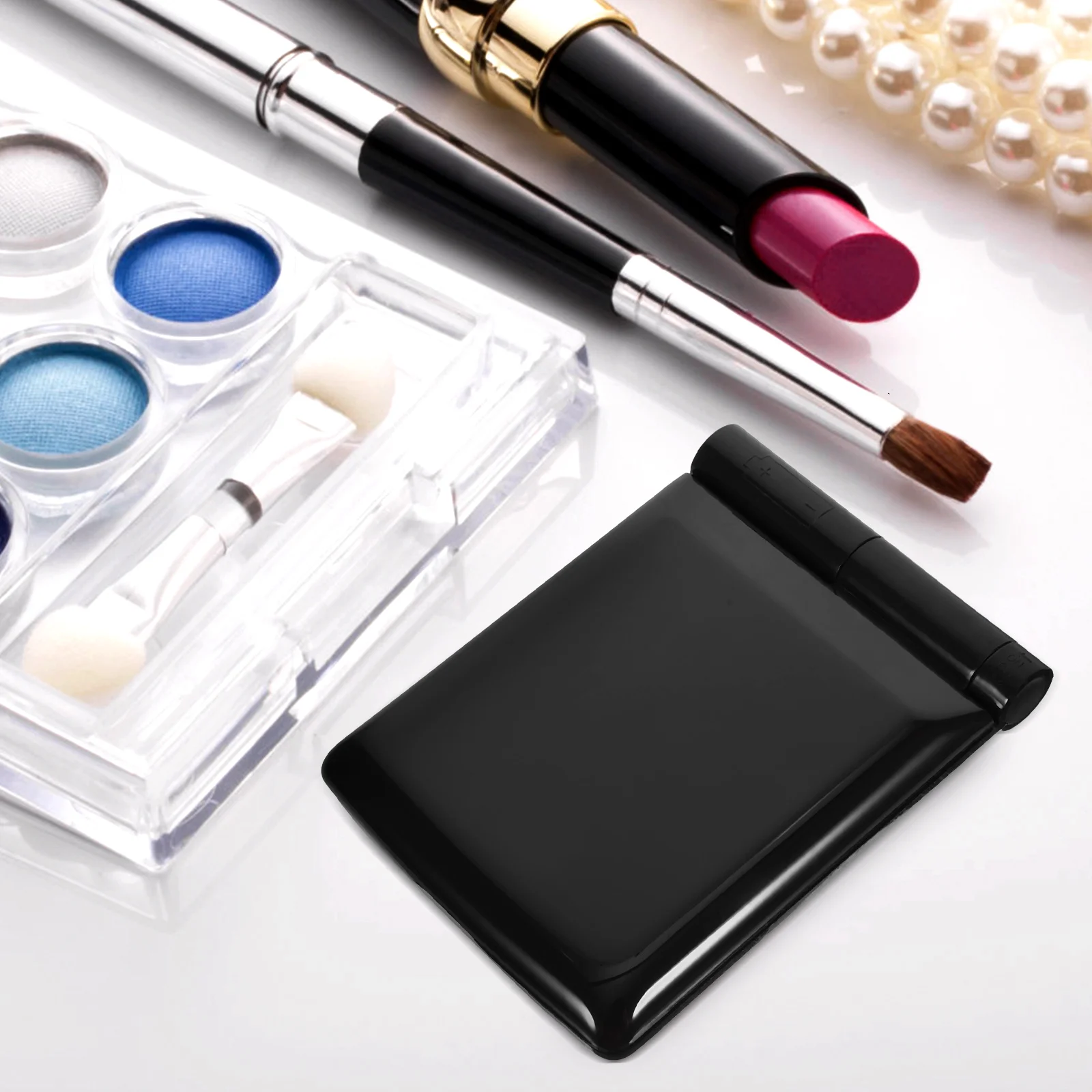 Led Makeup Mirror Foldable Two-Sided Handheld Portable Compact Travel Mirror For Women Outdoor Purse Mini Skin Care