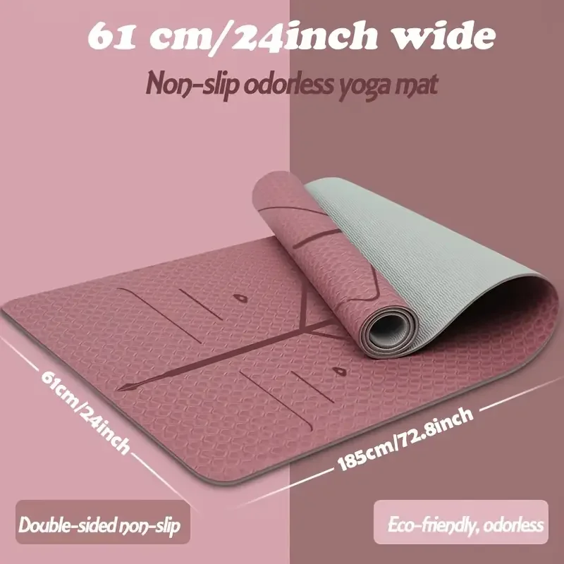 

Widened TPE Yoga Mat With Storage Bag, Non-slip Fitness Mat, Sound Insulation Skipping Mat, Household Dance Mat, Thickness 0.6cm