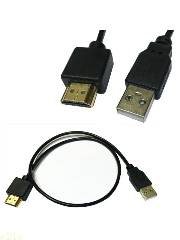 

E21E 0.5m USB 2.0 HDMIcompatible Male to Male Power Supply Cable for Travel and Temporary Use