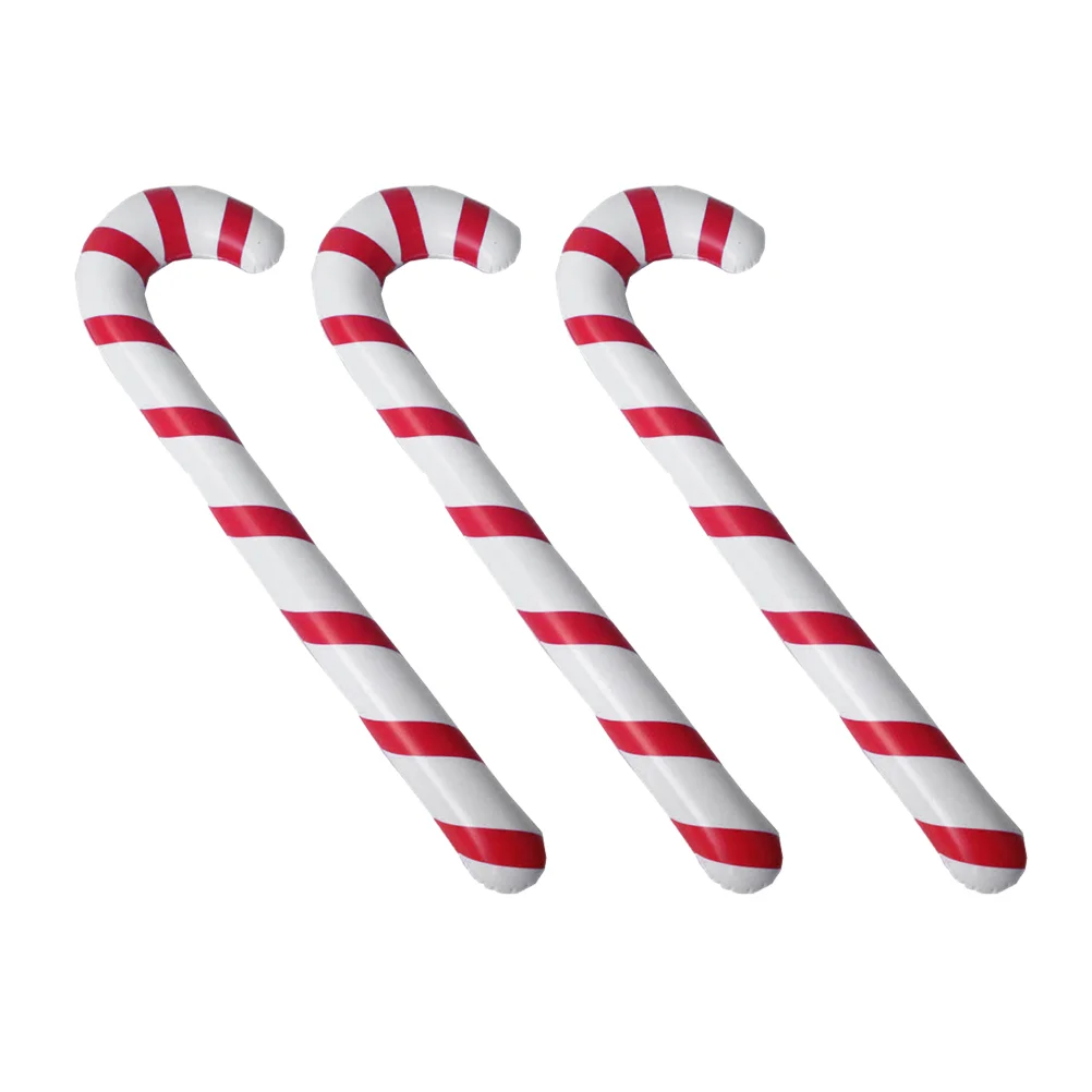 

5pcs in A Set Christmas Inflation Crutches Creative Stripe Pattern Decorative Crutches Xmas Party Supplies (L Crutch, Red and Wh