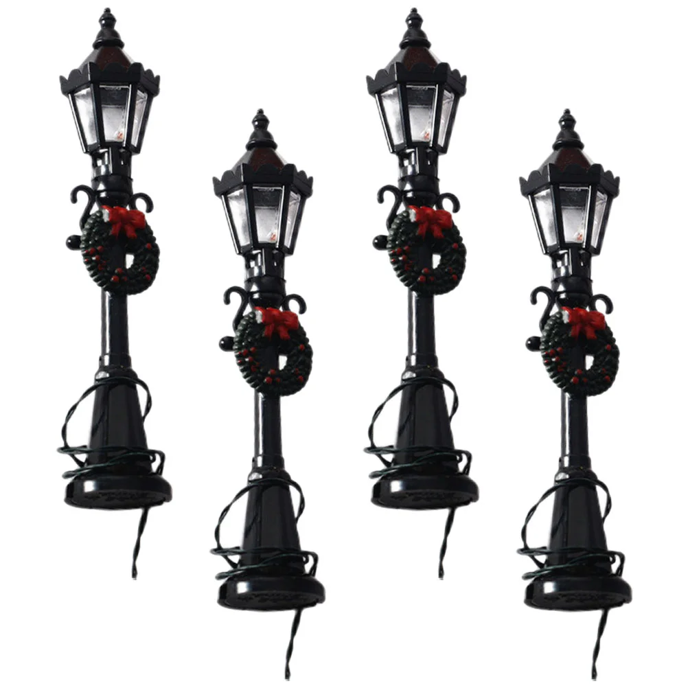 

House Micro Street Lamp Mini Light Model Vintage Decor Simulation Props Lights Outdoor