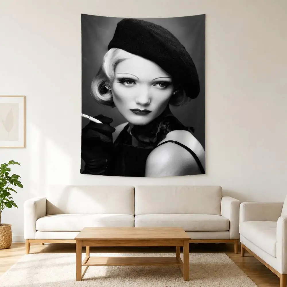 Actor M-Marlene Dietrich Tapestry Flags Wall Hanging Background Art Banner for Bedroom Home Outdoor Decor