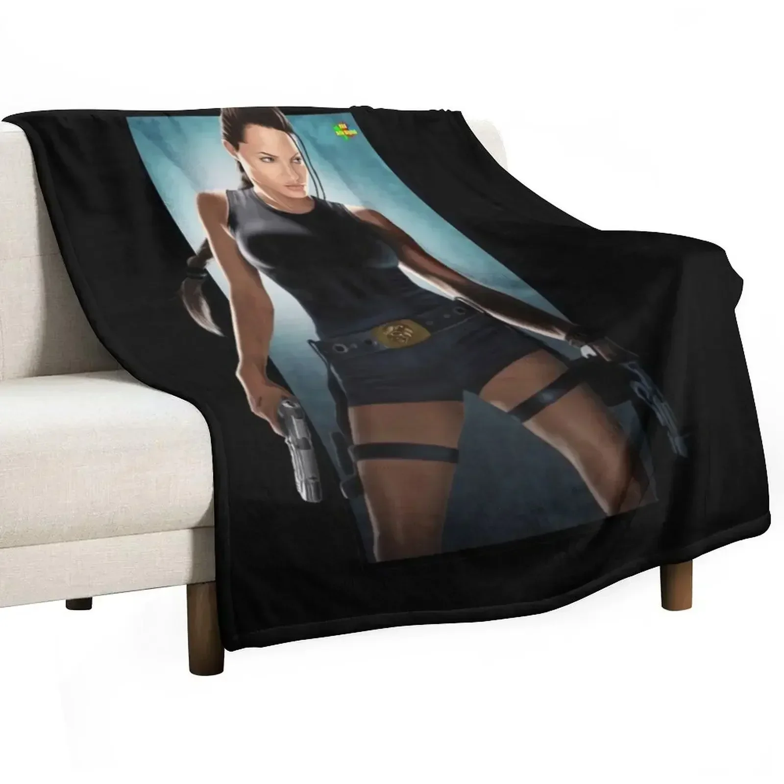 tomb Raider Throw Blanket Hairy bed plaid Sofa Quilt Flannels Blankets