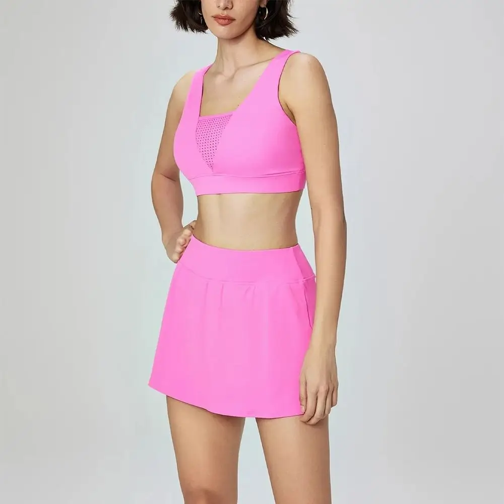 

Soft Women's Tennis Skirts with Phone Pocket Quick Dry Sport Golf Skirt High Waist Breathable Fitness Skirt Yoga