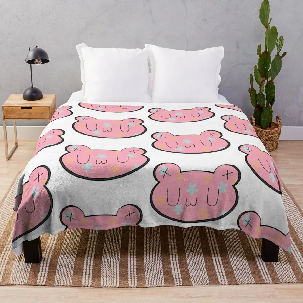 

UwU flower bear Throw Blanket sofa bed Hairys for babies Blankets