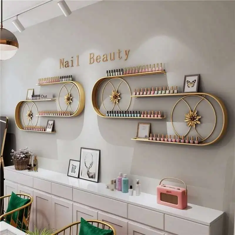 New Iron Nail Polish Plastic Display Rack Salon Cosmetics U-shaped Shelf Wall Hanging