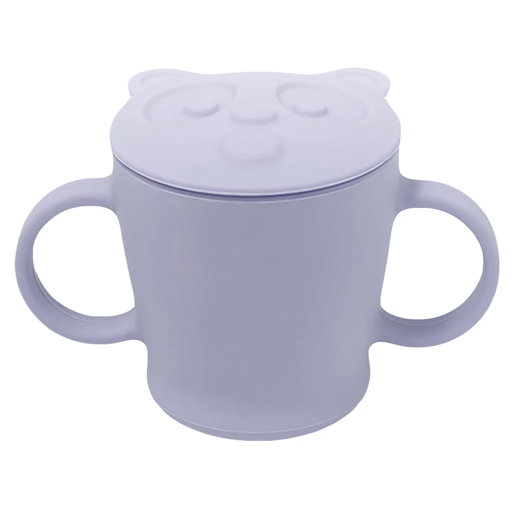 

Silicone Baby Training Food Grade Learning Cup Handles Smooth Edges Durable Fall Resistant Ergonomic Design Mosquito Proof Lid
