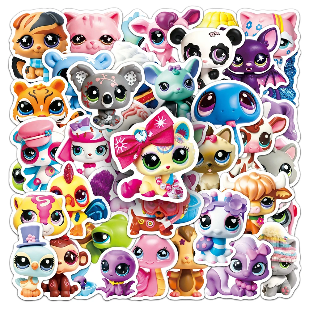10/30/50 Stück Anime-Spiel Littlest Pet Shop Aufkleber Niedliche Cartoon-Tier-Sticker für Koffer, Laptop, Handy, Lustige Graffiti-Aufkleber Spielzeug