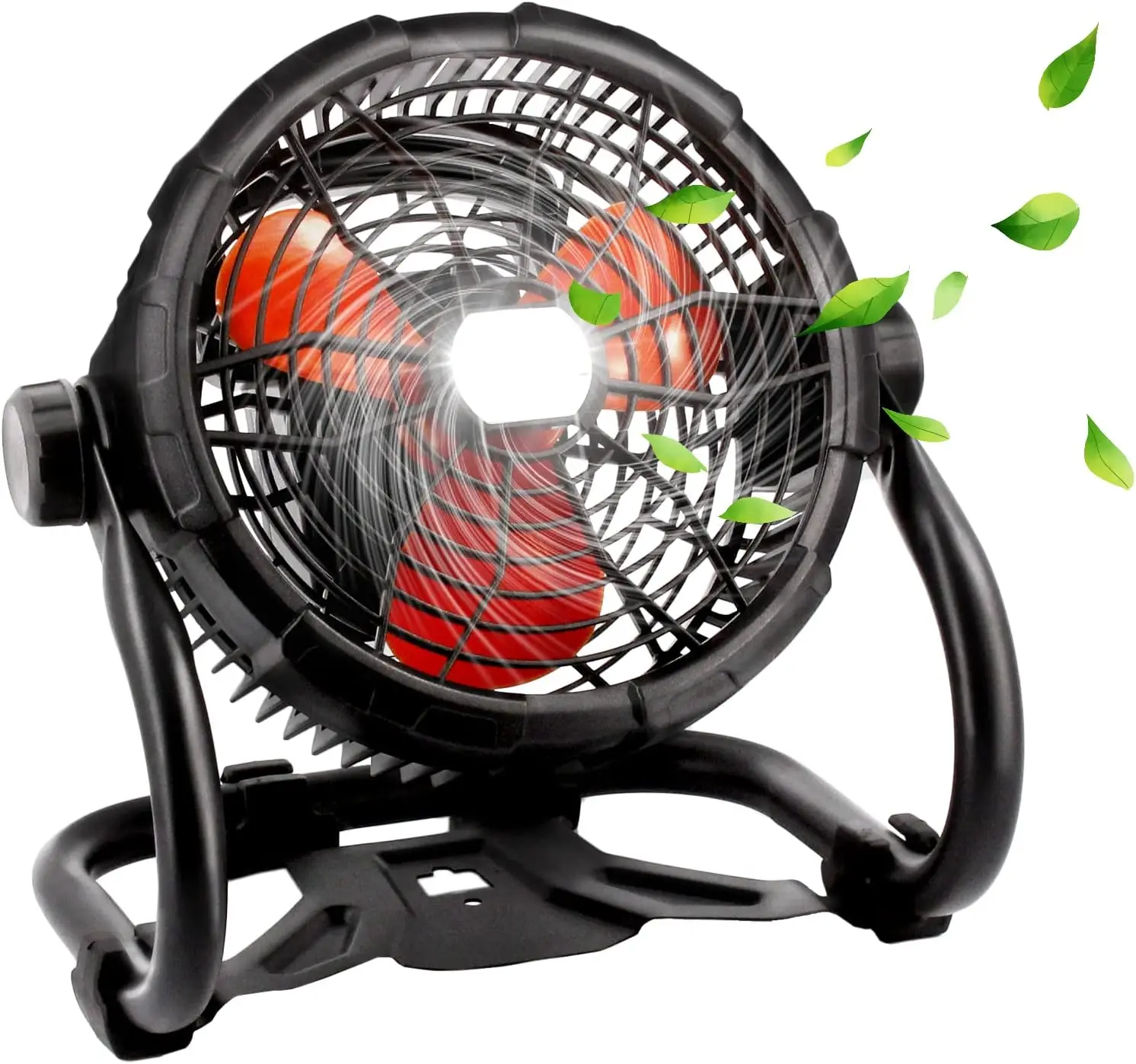 

12" Cordless Rechargeable Floor Fan with LED Light, USB-C, 3 Speeds, Metal Blade, Portable for Garage, Patio, Gym, Camping