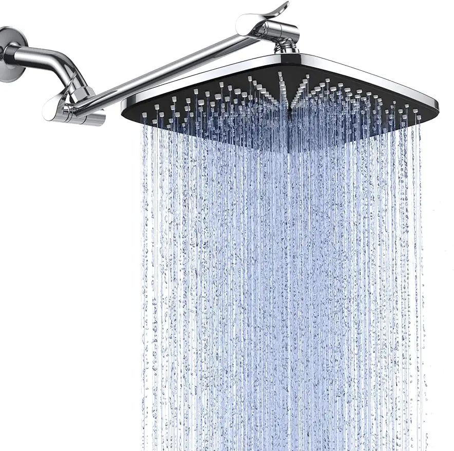 

Rain Shower Head,12 Inch High Pressure Large Rainfall Showerhead,with Detachable Stainless Steel Extension Arm,Adjustable