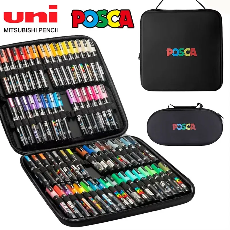 Uni Posca Acrylic Markers Set, 1M/3M/5M Marcadores Art Marker Pens for Rock Painting Fabric Graffiti Artists Crafters Manga