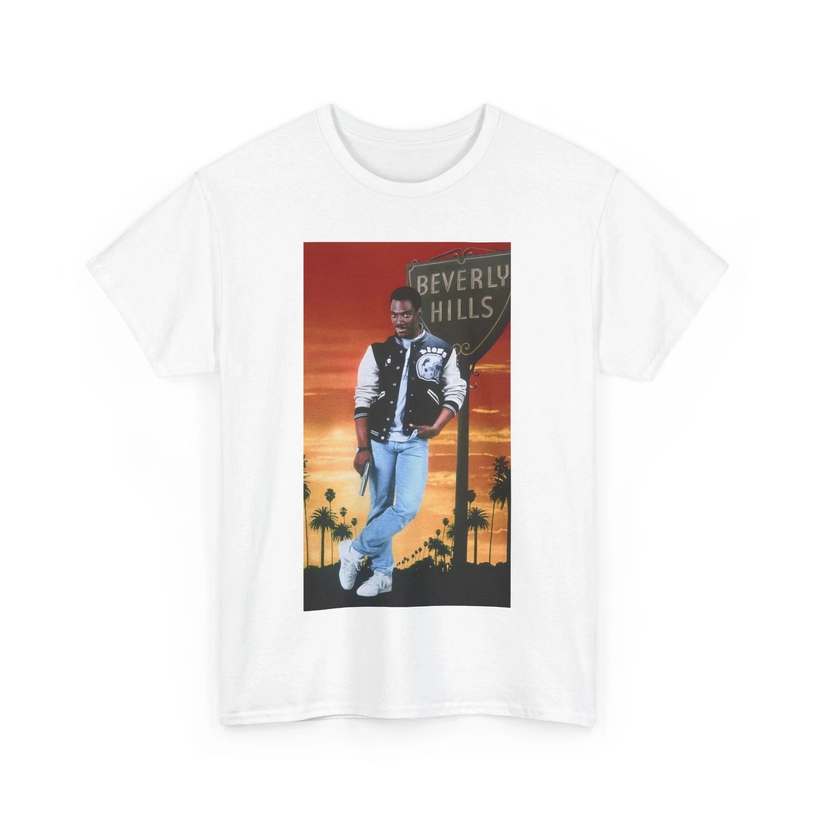 ريترو بيفرلي هيلز شرطي التي شيرت خمر إدي ميرفي ريترو للجنسين القطن الثقيل Harajuku القوطية ريترو تي شيرت للجنسين Y2k Unseix