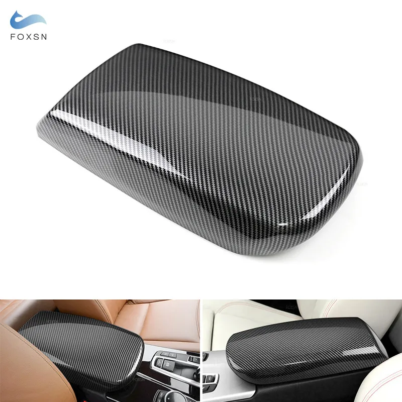 For BMW X3 X4 F25 F26 2011 2012 2013 2014 2015 2016 2017 Center Console Armrest Box Cover Carbon Texture Inner Accessories Trim