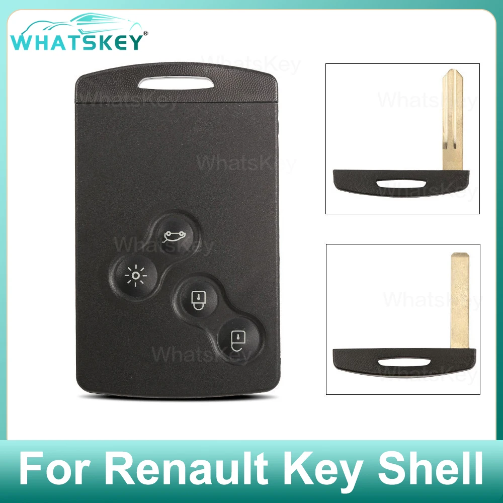 WhatsKey 4 przycisk Keyless Remote Smart Card obudowa kluczyka do Renault Laguna Koleos Megane Clio Fluence Scenic Captur etui na klucze