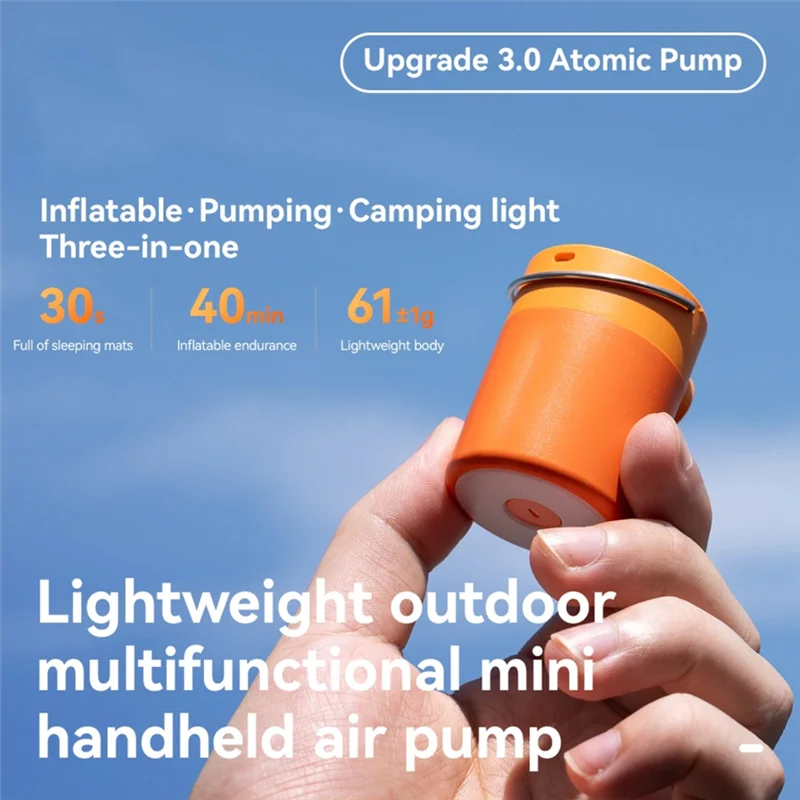 Qunature Air Pump Inflatable Pump Camping Light Type-C Charging For Camping Outdoor Activities