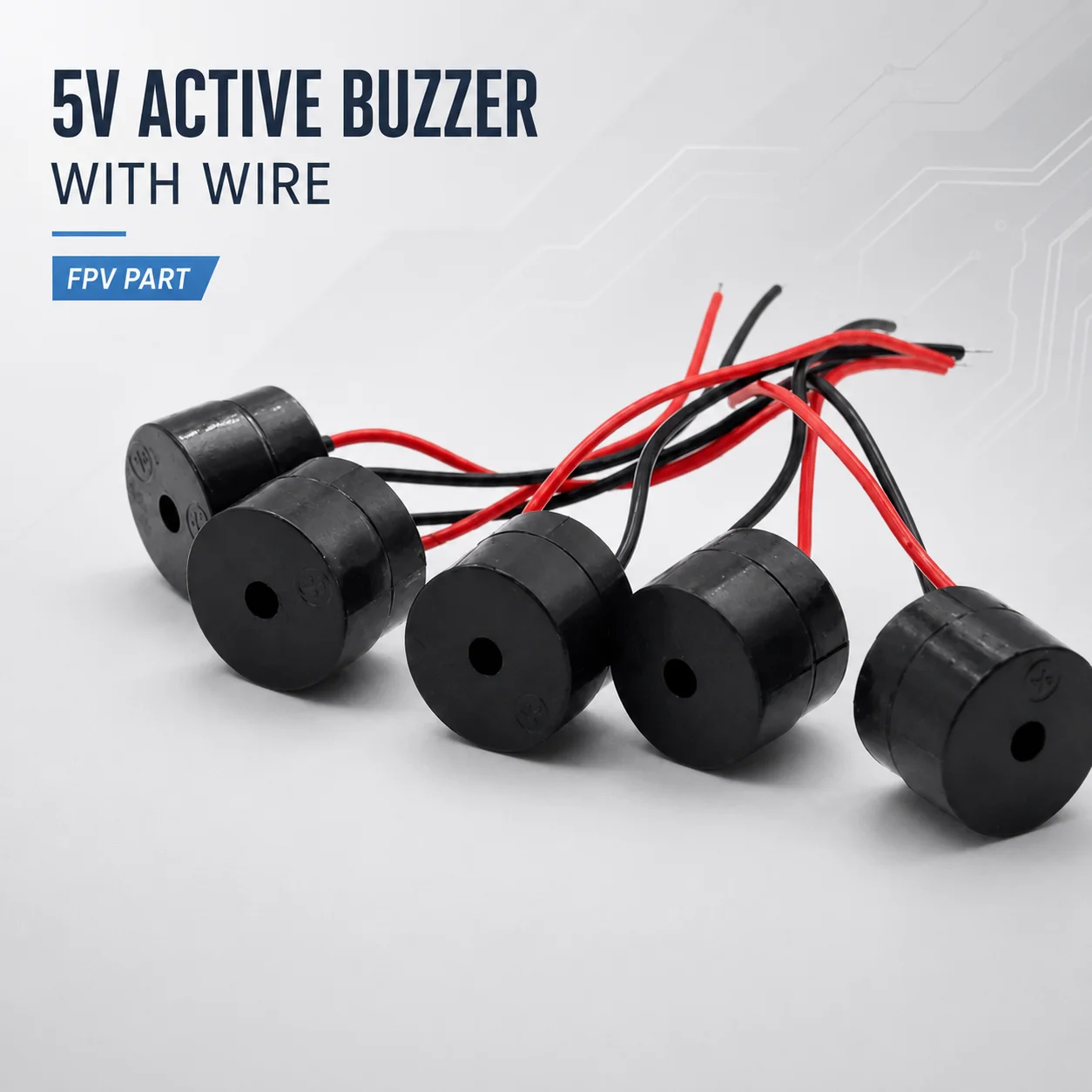 5PCS FPV Buzzer 5V Active Alarm Beeper With Red/Black Wire For Racing Drone F4 F7 Flight Controller Quadcopter Lost Model Finder