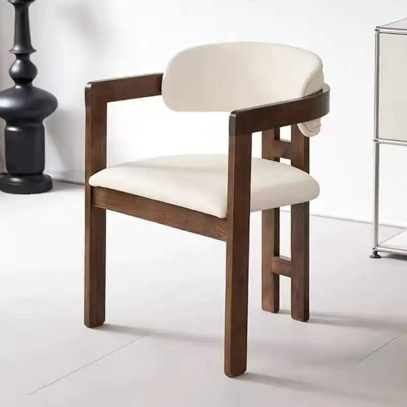 

#Nordic Modern Design Solid Wood Dining Chair Backrest Minimalist Style Fabric Upholstered Home Hotel Restaurant Bar/Kitchen Use