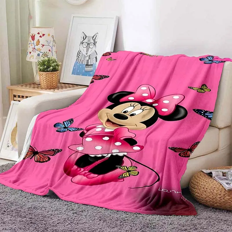 Minnie Mickey Mouse Fashion Blanket for Sofa King Size Soft Flannel Throw Fluffy Bed Blanket New Born Winter Blanket Girl Kid