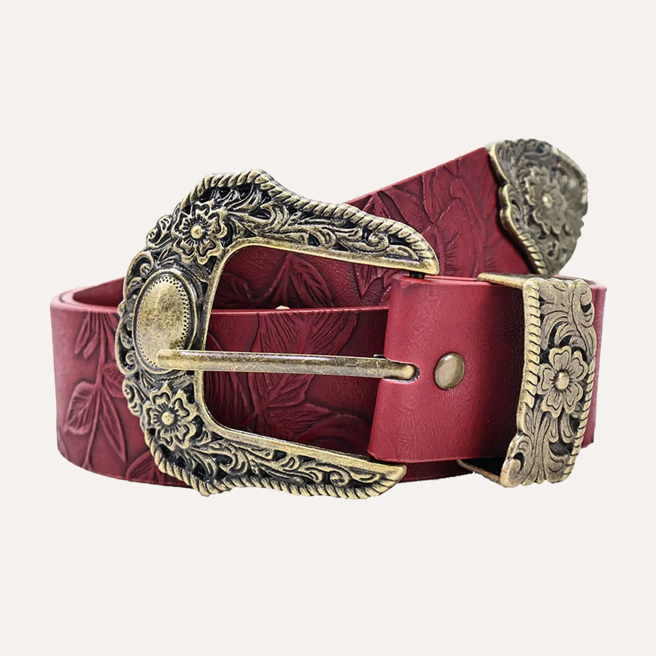 

Лето 2025 г., новый популярный ретро-гравированный бронзовый ремень с пряжкой и цветком из искусственной кожи, женский джинсовый ремень в стиле вестерн с джинсовой юбкой 105 см