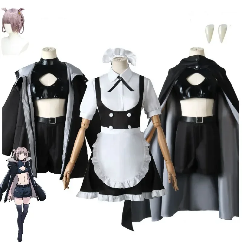 Anime CALL OF THE NIGHT Nanakusa Nazuna Cosplay Costume Aldult Unisex Cool Cloak Jacket Denture Wig Loli Maid Halloween Suit F