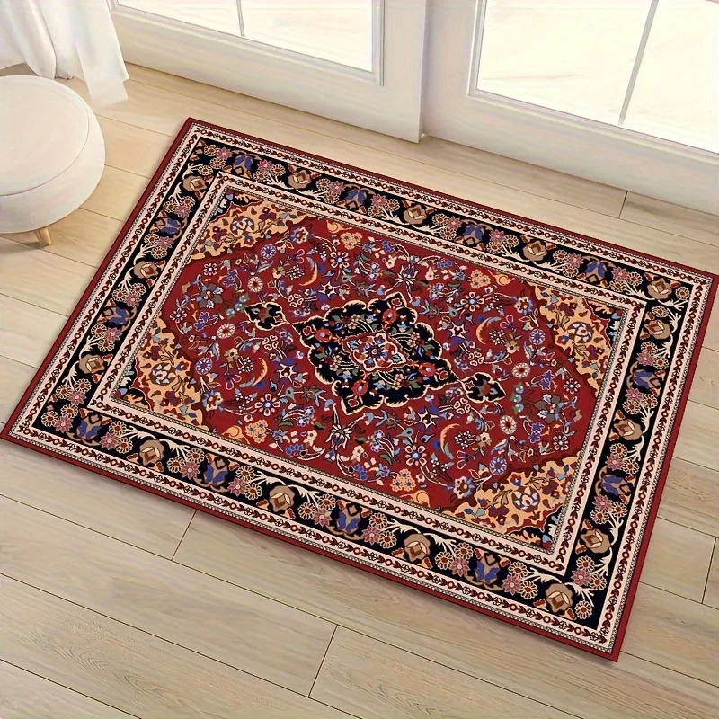 Alfombra de puerta con estampado bohemio, alfombras lavables de estilo persa Retro para entrada, sala de estar, dormitorio, baño, alfombra antideslizante