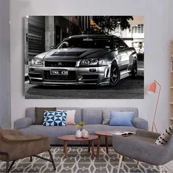 Nissan Skyline Gtr samochód robótki Diy 5d diament zestawy do malowania pełny haft diamentowy Rhinestone miasto krajobrazy obraz mozaika