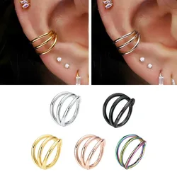 G23 Titanium 3 Layers Hinged Septum Nose Rings, Nose Piercing Jewelry Helix Cartilage Tragus Earrings Piercing Jewelry for Women