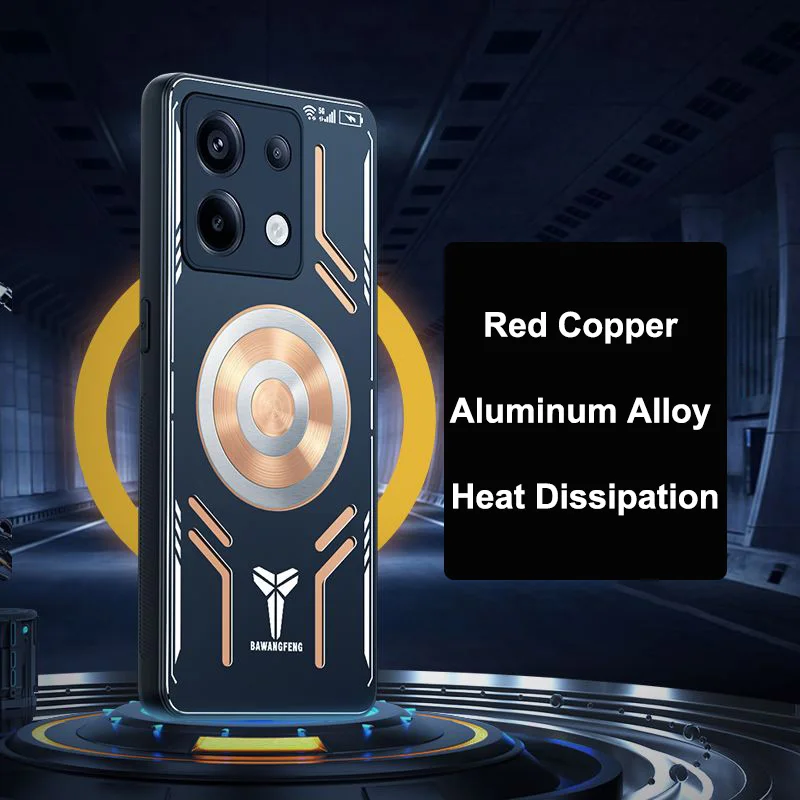 Case For Redmi Note 13 Pro Copper Aluminum Heat Dissipation Case For Xiaomi Redmi Note 13 Pro Plus Cooling Cover with Cooler