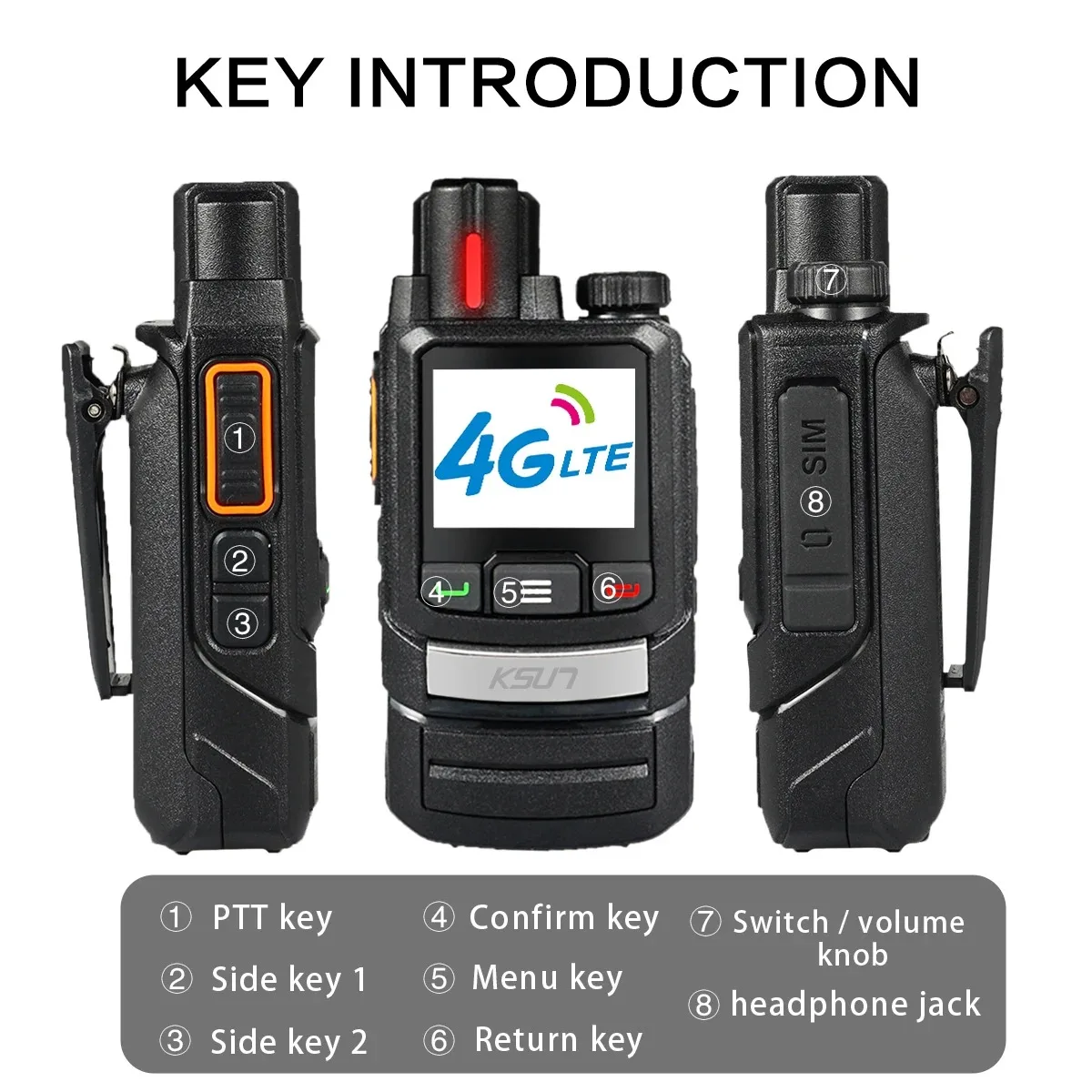 Andriod 8.1 Walkie Talkie For Newest Zello GLOBAL Radio Long Range 4G Network SIM Card Optional Mobile Radio POC KSUT ZL60