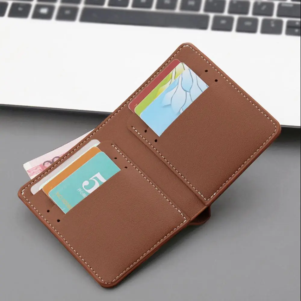 Portefeuille de voyage en cuir pour homme, porte-monnaie, porte-cartes de crédit, pliable, mince