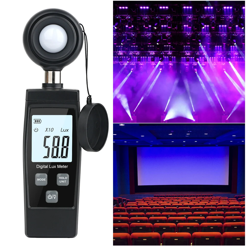 Digital Mini Lux Meter LCD Display Handheld Illuminometer 0-200000 Lux Luminometer High Accuracy Lux/FC Measure Tester