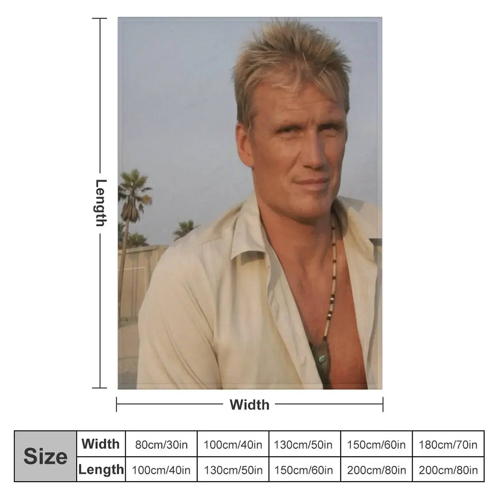 Dolph Lundgren Throw Blanket couch cozy soft plush fuzzy picnic outdoor blanket