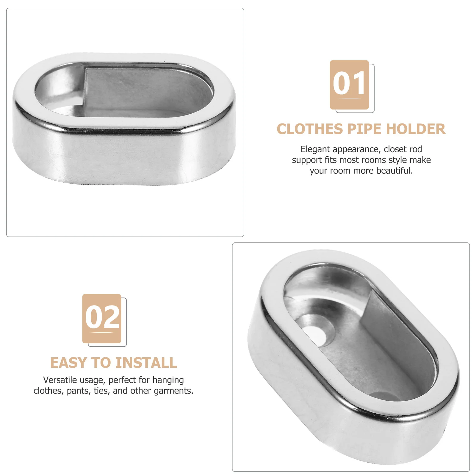 Soporte para ropa de postes, barra de ducha, pedestales de Metal, soportes para armario, enchufe resistente, 2 uds.