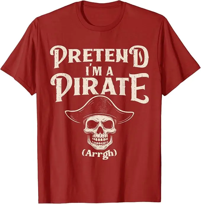 Stell dir vor, ich bin ein Piratenkostüm Lustiges Halloween-Buccaneers-Meme-T-Shirt Y2k-Humor Halloween-Kostümparty Piraten-Sprüher-T-Shirt Neuheit – Detail 14