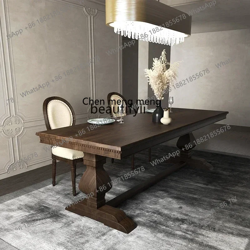 New arrive VVCAmerican rural solid wood retro rectangular home dining table simple French negotiation conference table desk dini