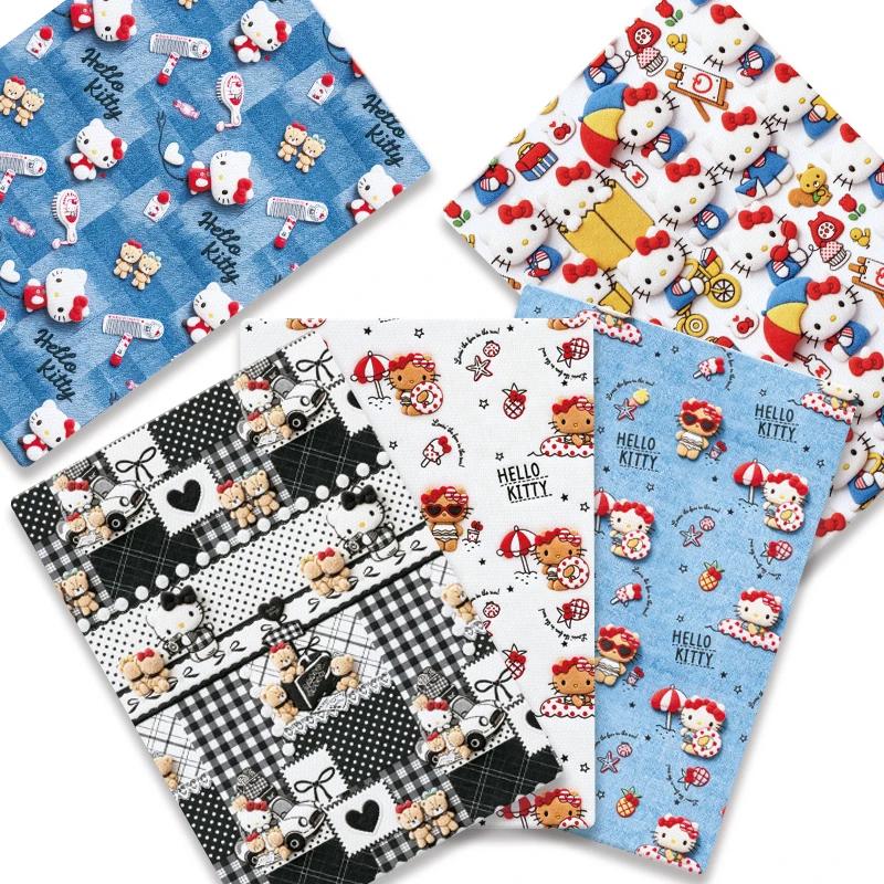 

Handmade cartoon DIY patchwork sewn baby dress home bedding, 140*50cm, printed sewn fabric