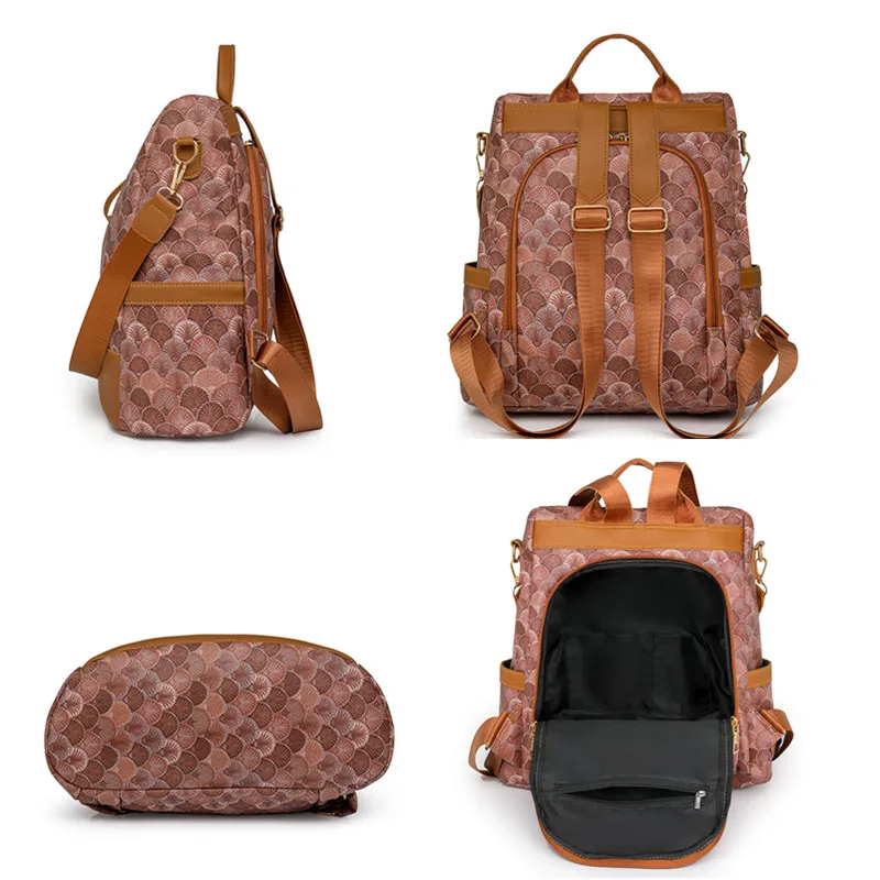 Anti-Diebstahl-Design Damen Rucksack Mode Pu Leder Rucksack Schult aschen für Teenager Mädchen große Kapazität Freizeit Reisetasche