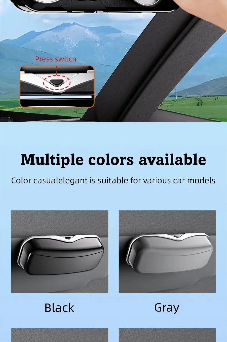 Verhindern Schütteln Auto Gläser Box Tragbare Auto Sonnenbrille Halter Im Auto Fahren Gläser Halter Auto Brillen Fall Sonnenblende – Detail 16
