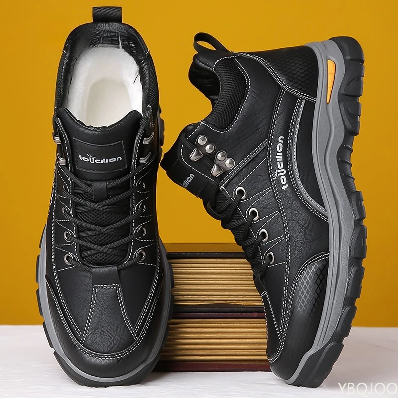 

Men's thick warm snow boots anti slip wear-resistant outdoor winter simple comfortable versatile casual cotton shoes