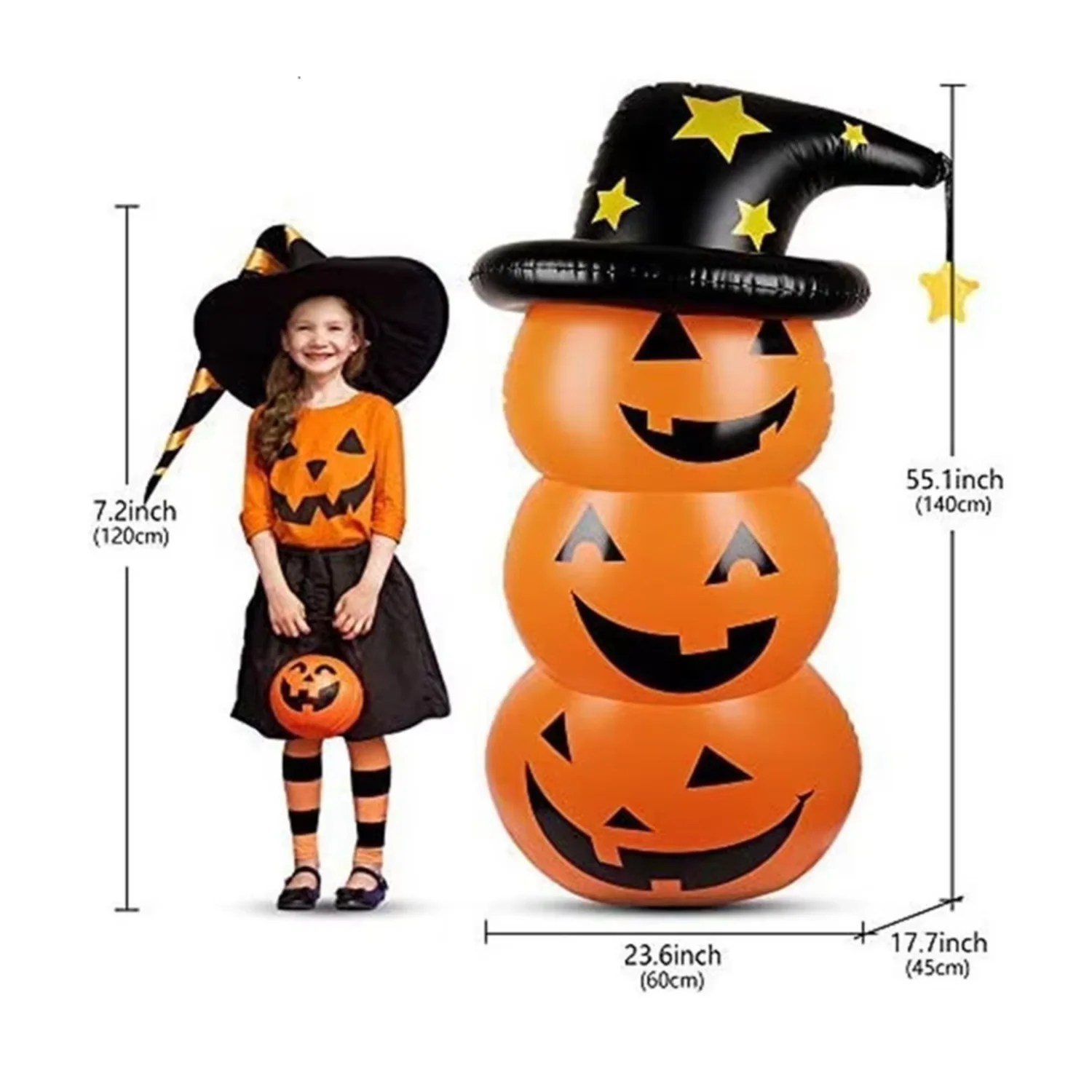 Halloween Pumpkin Ghost Inflatable Toy for Outdoor Decorations - Promotional Use