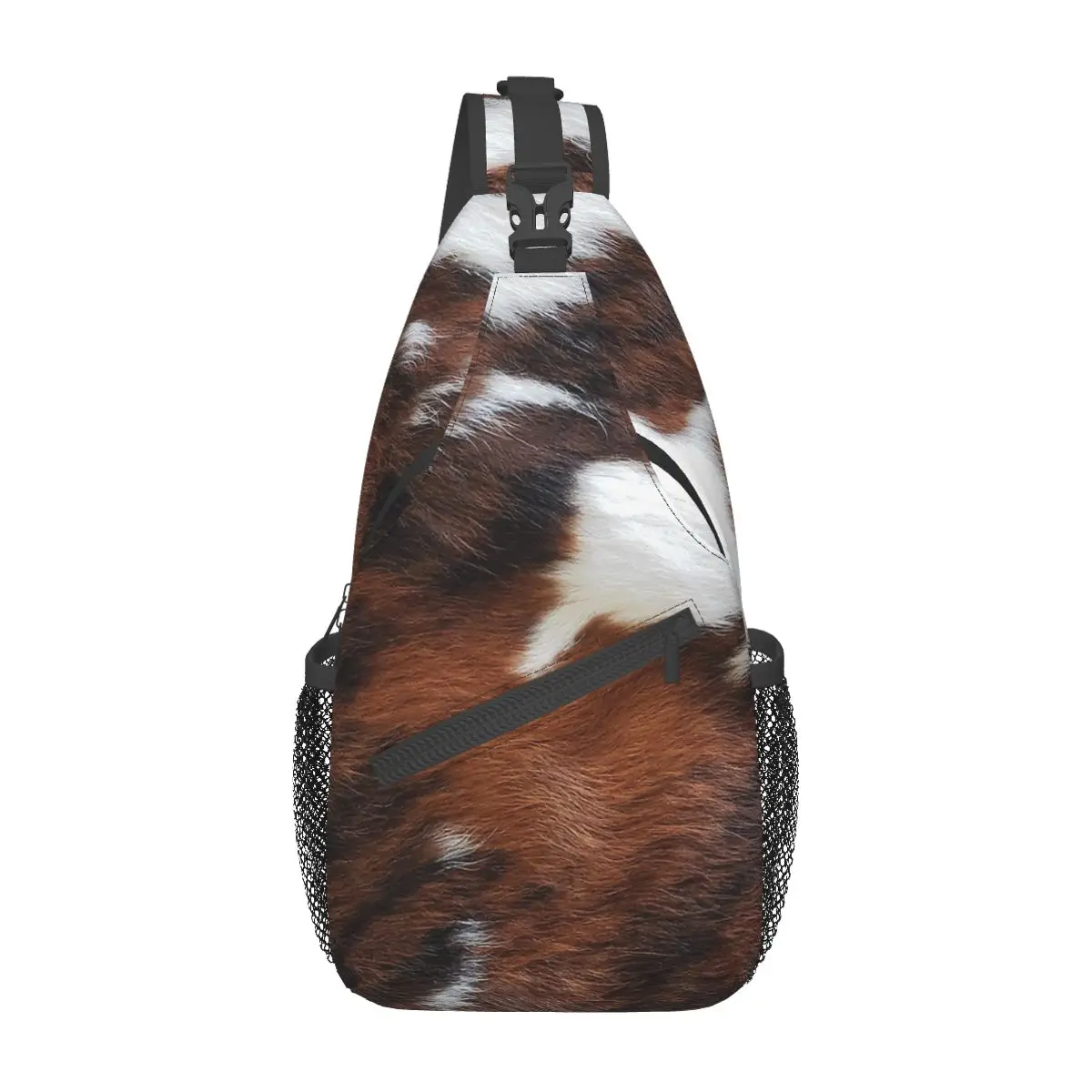 

Cowhide Rodeo Small Sling Bag Chest Crossbody Shoulder Sling Backpack Outdoor Hiking Daypacks Animal Fur Skin Leather Pack