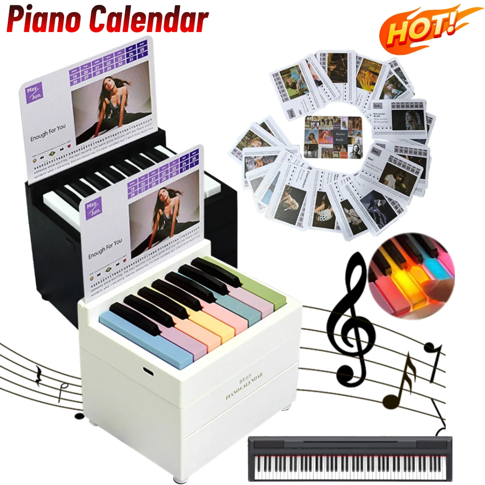 

Taylor Piano Calendar 2025 15 Keys Piano Calendar Playable Piano Desk Calendar Desktop Peripheral Ornaments Mini Piano Calendar