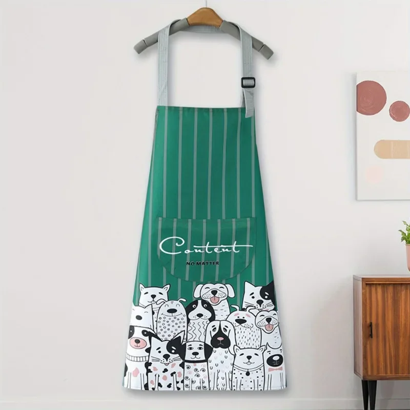 Women\'s fashion cooking housework work clothes net red adult apron canvas cute Apron kitchen household waterproof and oil-proof