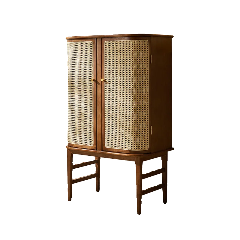 

Современный экологичный комод из ротанга и массива дерева, шкаф для хранения в гостиной, винный шкаф, тумба для прихожей, комод с ящиками