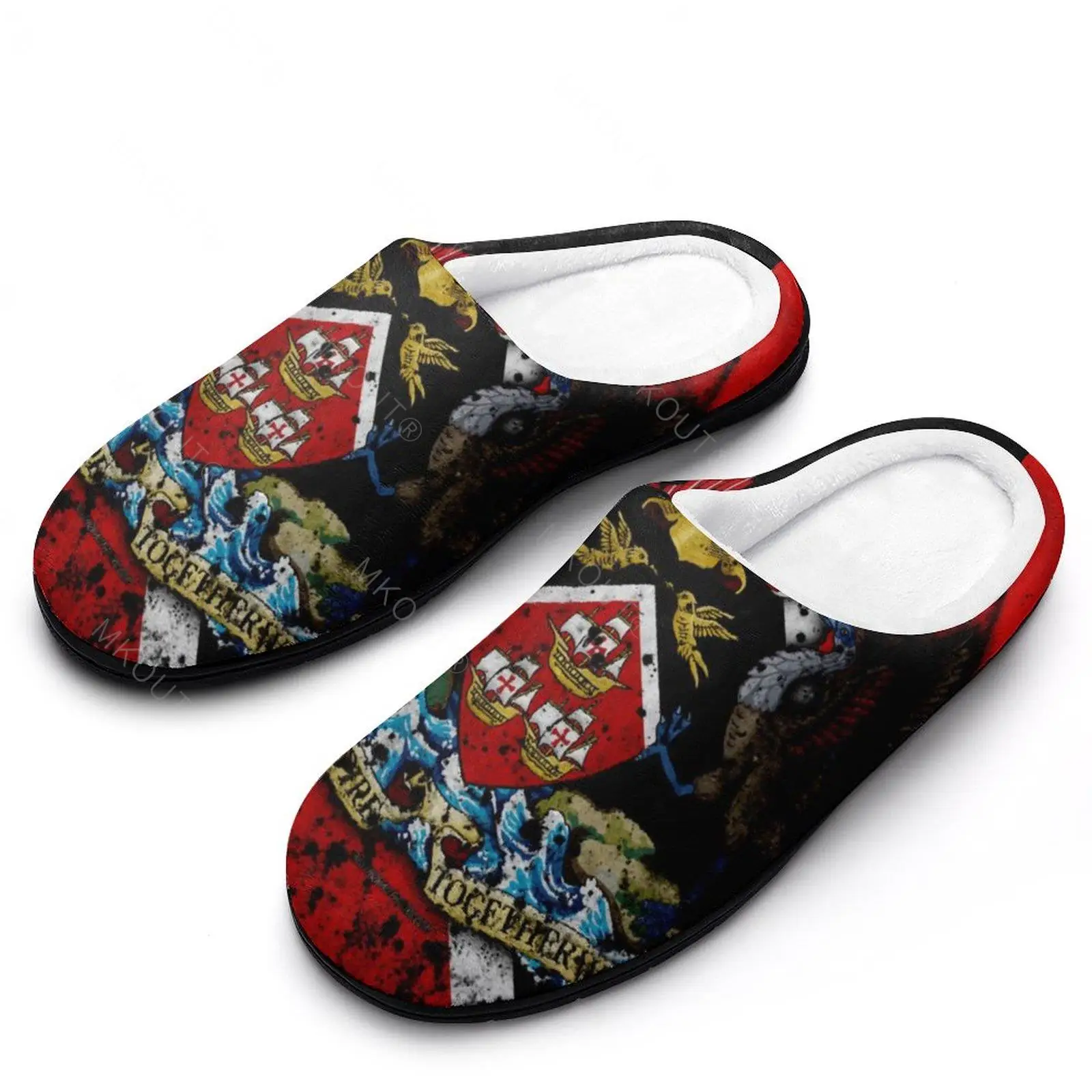 Winter Warm Slippers Trinidad And Tobago Flag (16) Men Women Cotton Slides Non-Slip Couple Home  Flat Loafer Flipflopbubble Shoe