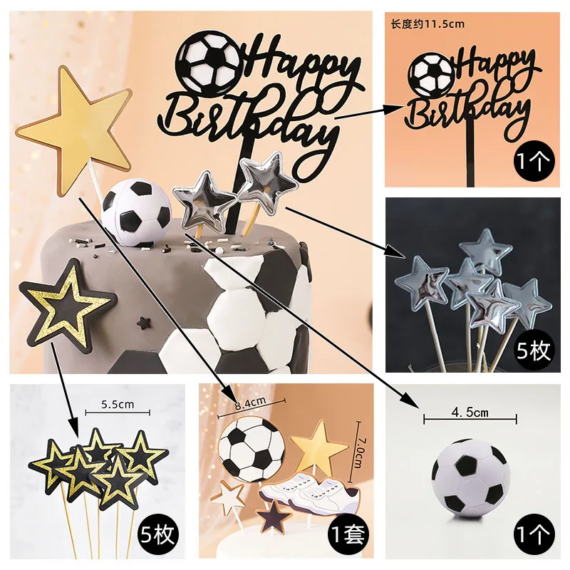 Fußball-Jungen-Kuchendekoration, Fußballspieler-Puppe, Cupcake-Topper, Happy Birthday Deko, Sport-Kinderparty-Zubehör für Veranstaltungen – Detail 9