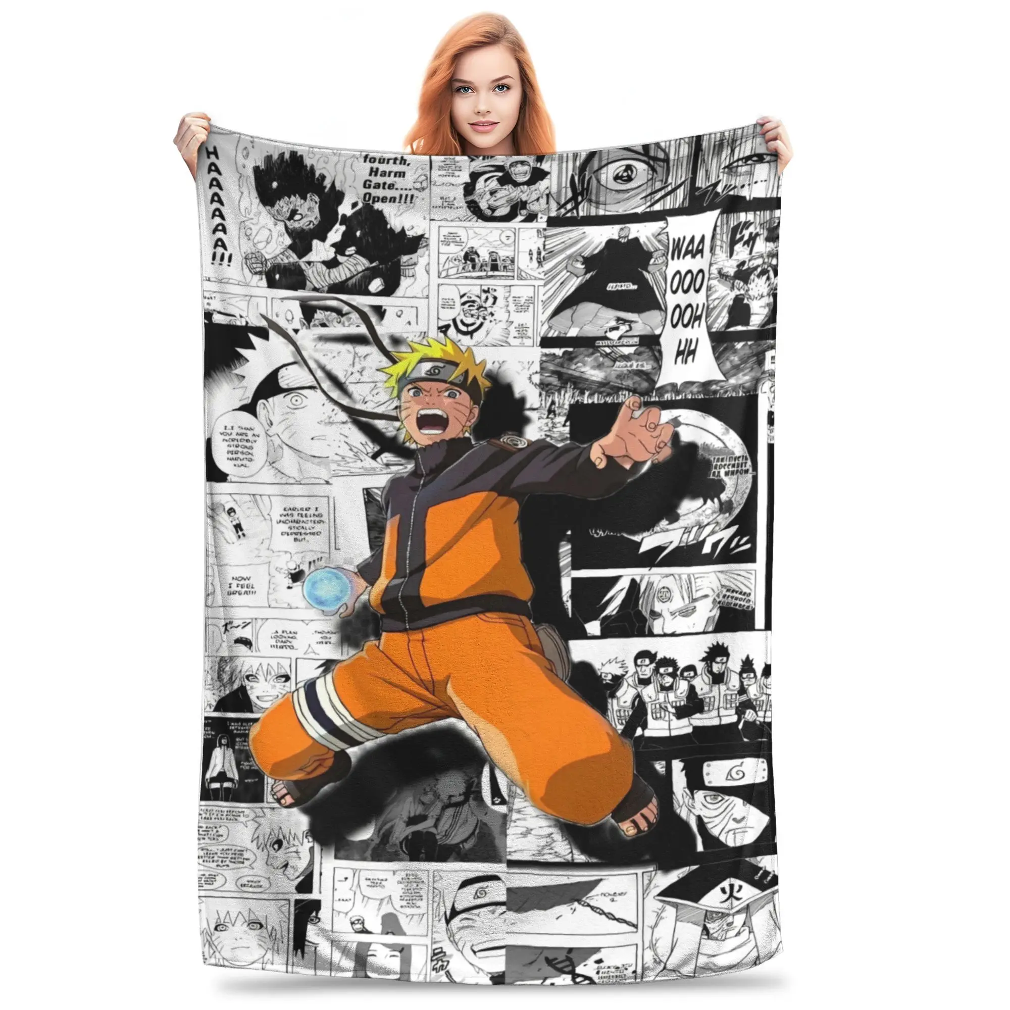 

narutos anime Uzumaki cartoon Throw Blanket for Couch Soft Fuzzy Plush Blanket 50x60 Inch Multiple Sizes Bedspread